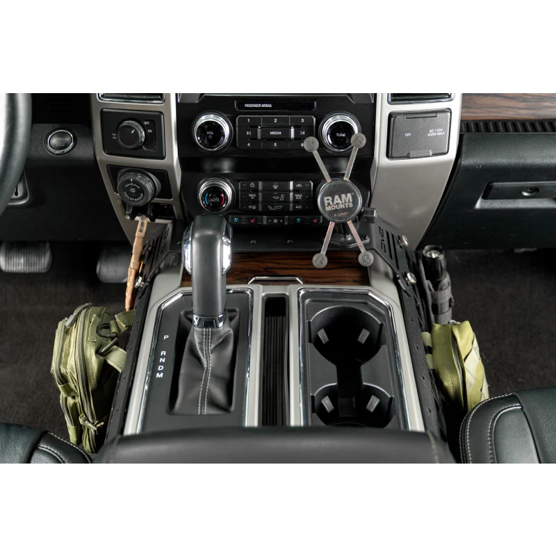 DV8 Offroad 2015-2020 Ford F-150 , 2017-2021 Super Duty F-250/350 , Center Console Molle Panels , Device Mount Model CCFF-01 - Image 11