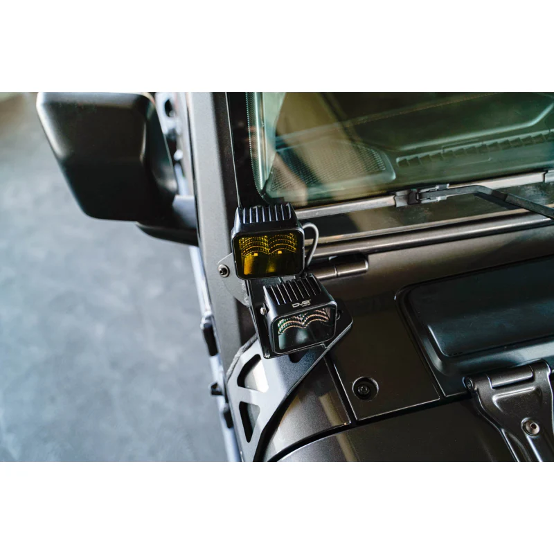 DV8 Offroad 2018-2025 Jeep Gladiator JT Wrangler JL JLU A-Pillar Dual Light Pod Mounts Model LBJL-11 - Image 5