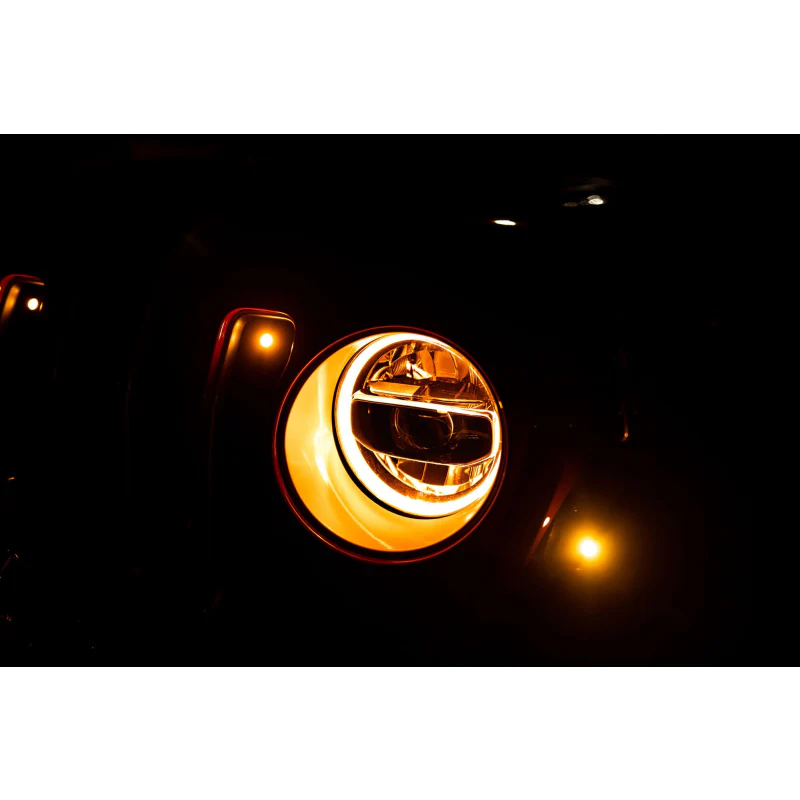 DV8 Offroad 2018-2025 Jeep Jeep Gladiator JT Wrangler JL JLU LED Headlights - Chrome Model HLCJL-01 - Image 12