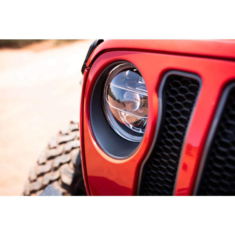 DV8 Offroad 2018-2025 Jeep Jeep Gladiator JT Wrangler JL JLU LED Headlights - Chrome Model HLCJL-01 - Image 3