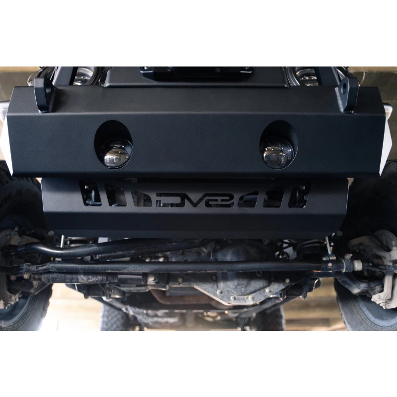 DV8 Offroad 2018=2025 Jeep Wrangler JL JL , Gladiator JT Front Bumper Sway-Bar Disconnect Motor Skid Plate Model SPJL-02