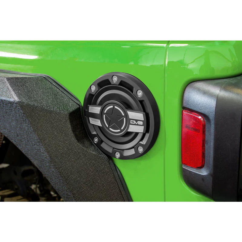 DV8 Offroad 2018-2025 Jeep Wrangler JL JLU Fuel Door Model D-JL-190004-MIL