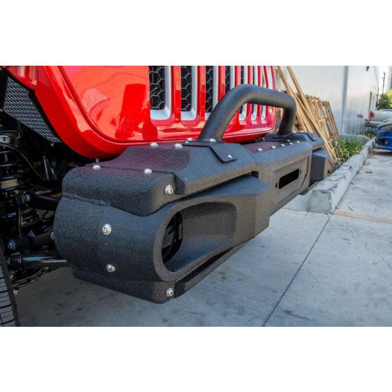 DV8 Offroad 2018-2025 Jeep Wrangler JL JLU Gladiator JT Front Bumper With Bull Bar Model FBJL-10 - Image 7