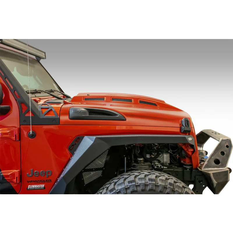 DV8 Offroad 2018-2025 Jeep Wrangler JL JLU Gladiator JT Heat Dispersion Hood Non-392 or Non-Mojave Model HDMBJL-01 - Image 2
