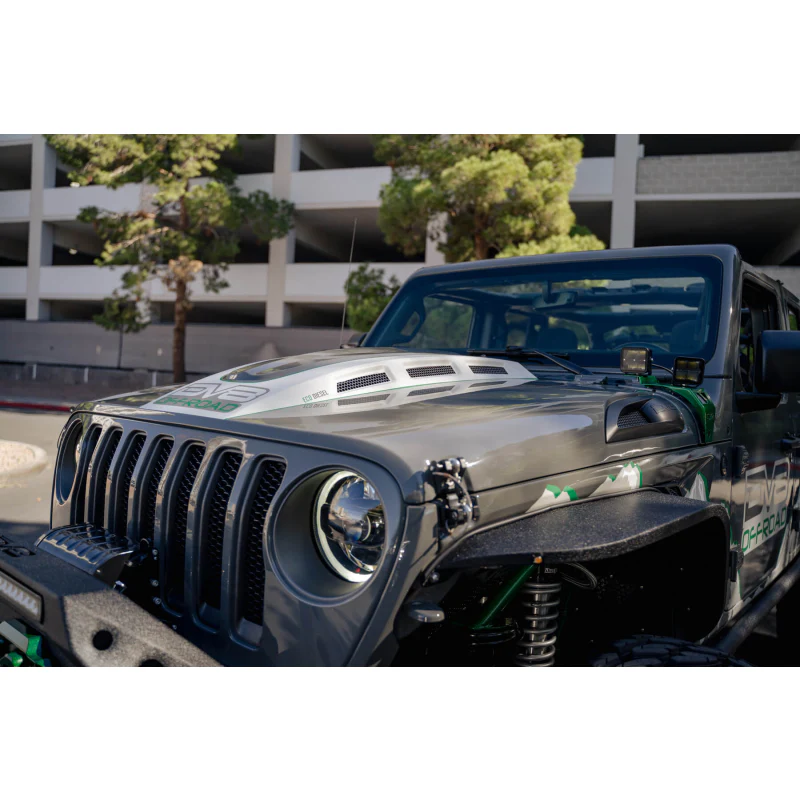 DV8 Offroad 2018-2025 Jeep Wrangler JL JLU Gladiator JT Heat Dispersion Hood Non-392 or Non-Mojave Model HDMBJL-01 - Image 4