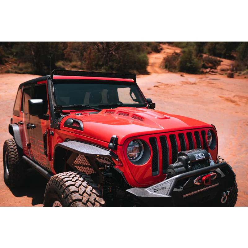 DV8 Offroad 2018-2025 Jeep Wrangler JL JLU Gladiator JT Heat Dispersion Hood Non-392 or Non-Mojave Model HDMBJL-01 - Image 9