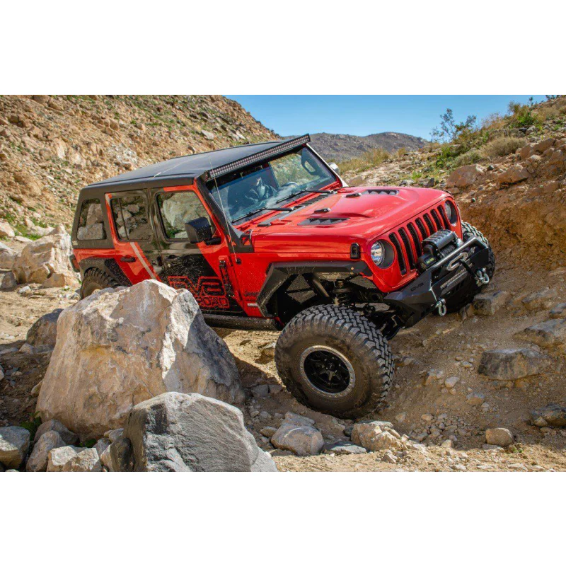 DV8 Offroad 2018-2025 Jeep Wrangler JL JLU Gladiator JT Rubicon Replica Hood Unpainted Model HDMBJL-TA - Image 2