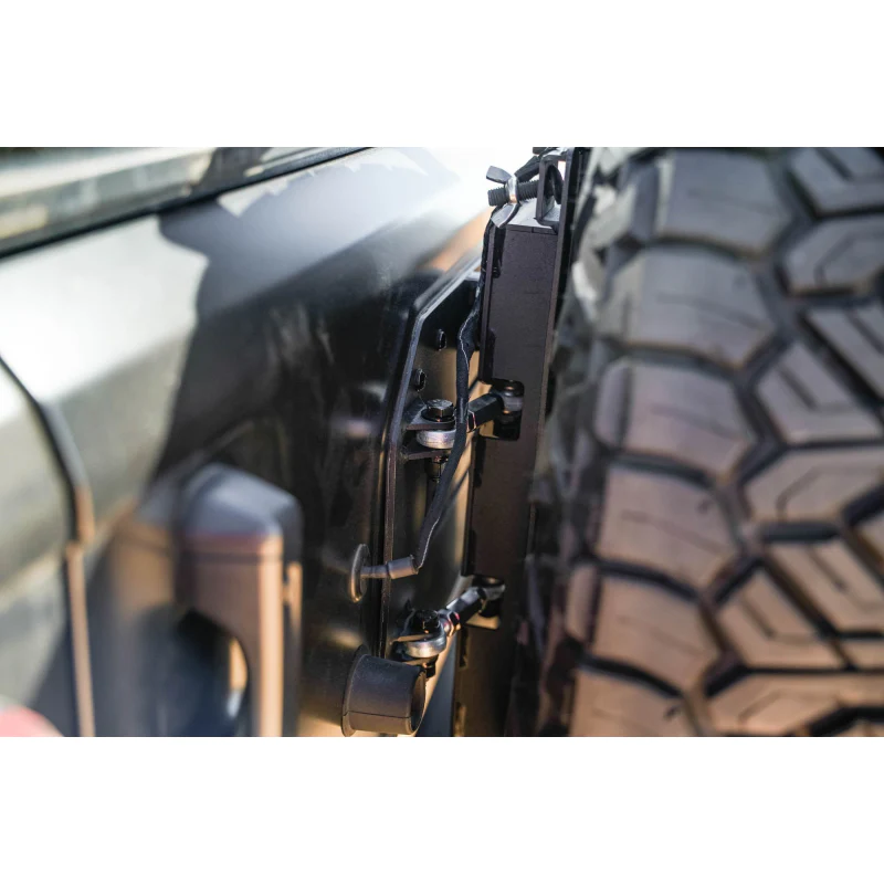 DV8 Offroad 2018-2025 Jeep Wrangler JL, JLU Mto Series Bumper Spare Tire Swing Gate Model TCJL-13 - Image 3