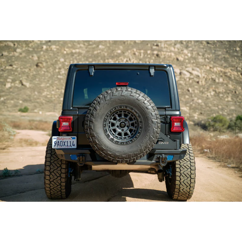 DV8 Offroad 2018-2025 Jeep Wrangler JL, JLU Mto Series Bumper Spare Tire Swing Gate Model TCJL-13 - Image 4