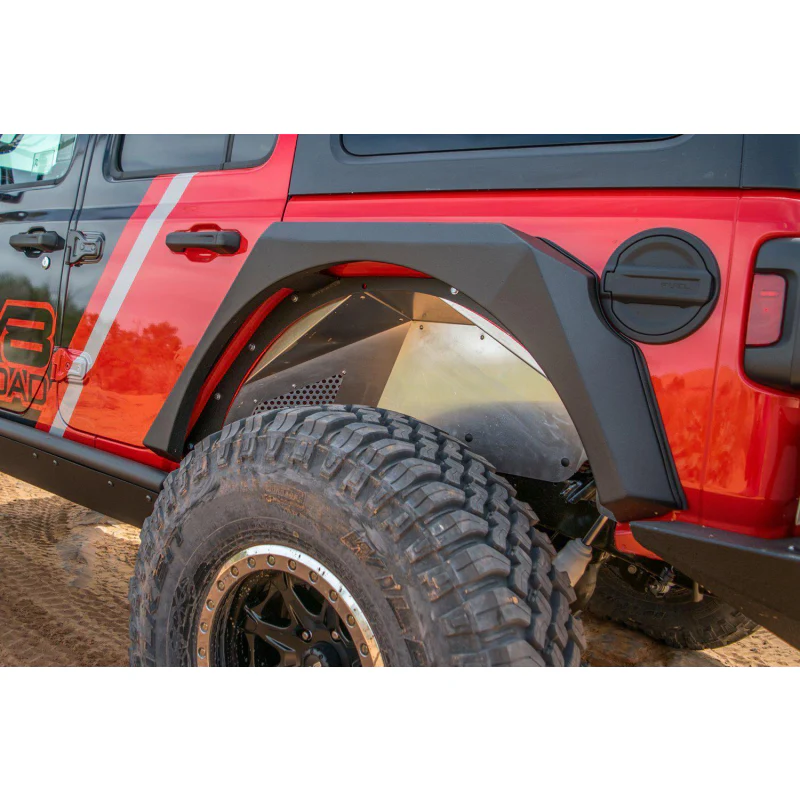 DV8 Offroad 2018-2025 Jeep Wrangler JL JLU Rear Inner Fenders Black Model INFEND-03RB - Image 3
