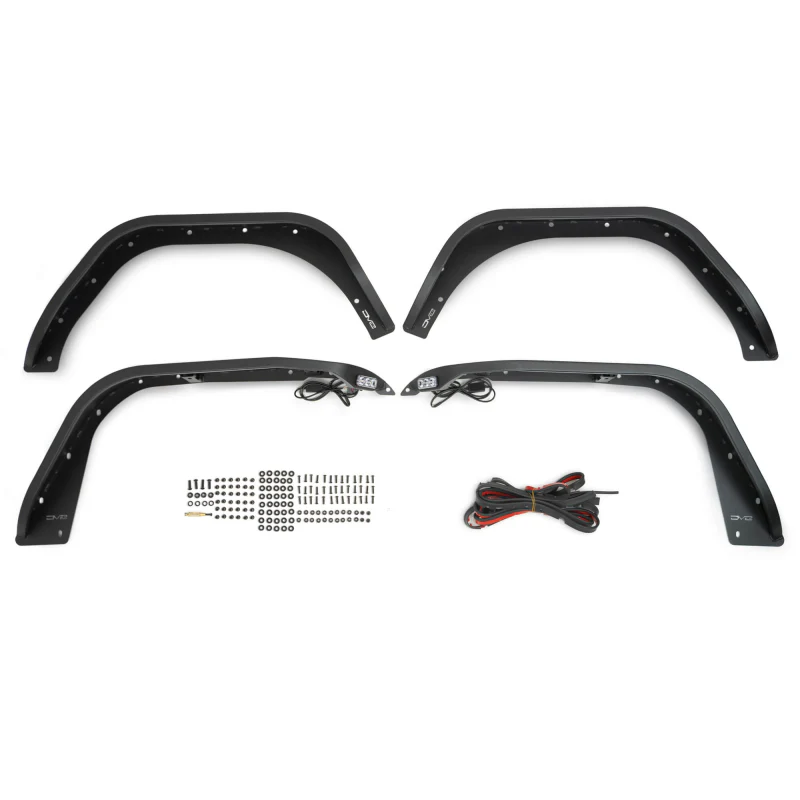DV8 Offroad 2018-2025 Jeep Wrangler JL JLU Slim Fender Flares Model FDJL-07 - Image 12