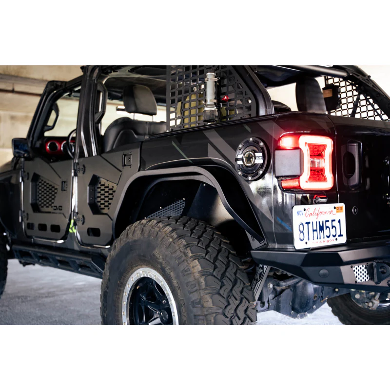DV8 Offroad 2018-2025 Jeep Wrangler JL JLU Slim Fender Flares Model FDJL-07 - Image 8