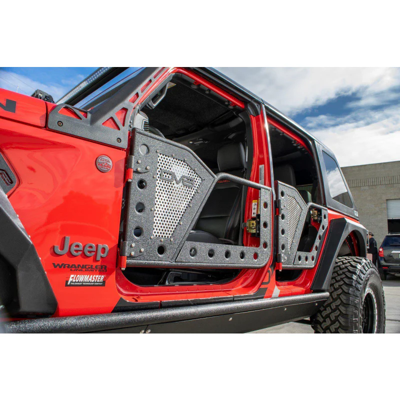 DV8 Offroad 2018-2025 Jeep Wrangler JLU Gladiator JT 4-Door Rear Rock Doors Model RDJL-01R - Image 2