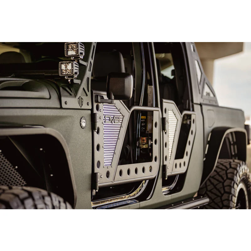 DV8 Offroad 2018-2025 Jeep Wrangler JLU Gladiator JT 4-Door Rear Rock Doors Model RDJL-01R - Image 5