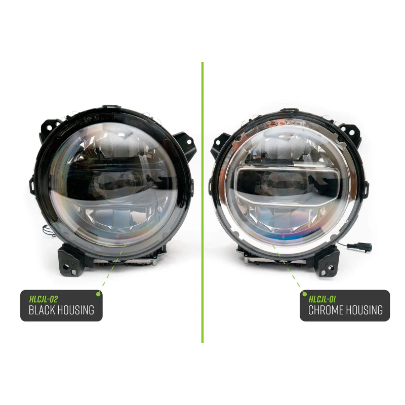 DV8 Offroad 2020-2025 Jeep Gladiator JT Wrangler LED Headlights Model HLCJL-02 - Image 7