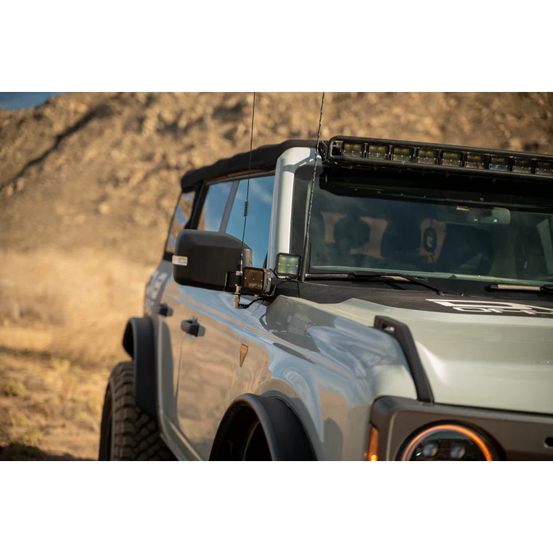 DV8 Offroad 2021-2025 Ford Bronco A-Pillar Dual Light Pod Drop Mounts Model LBBR-08 - Image 4