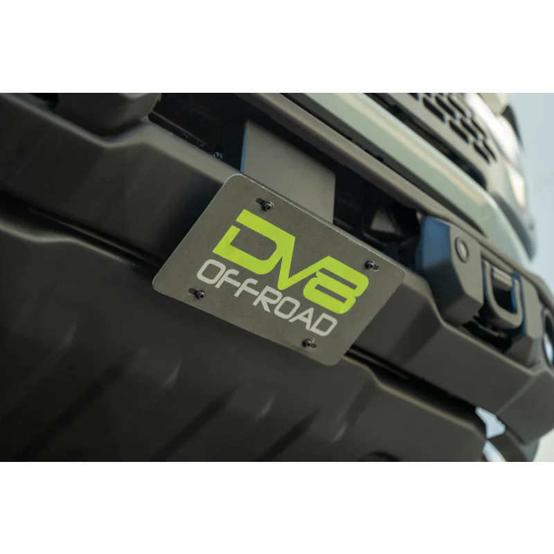 DV8 Offroad 2021-2025 Ford Bronco Capable Bumper Slanted Front License Plate Mount Model LPBR-05 - Image 7