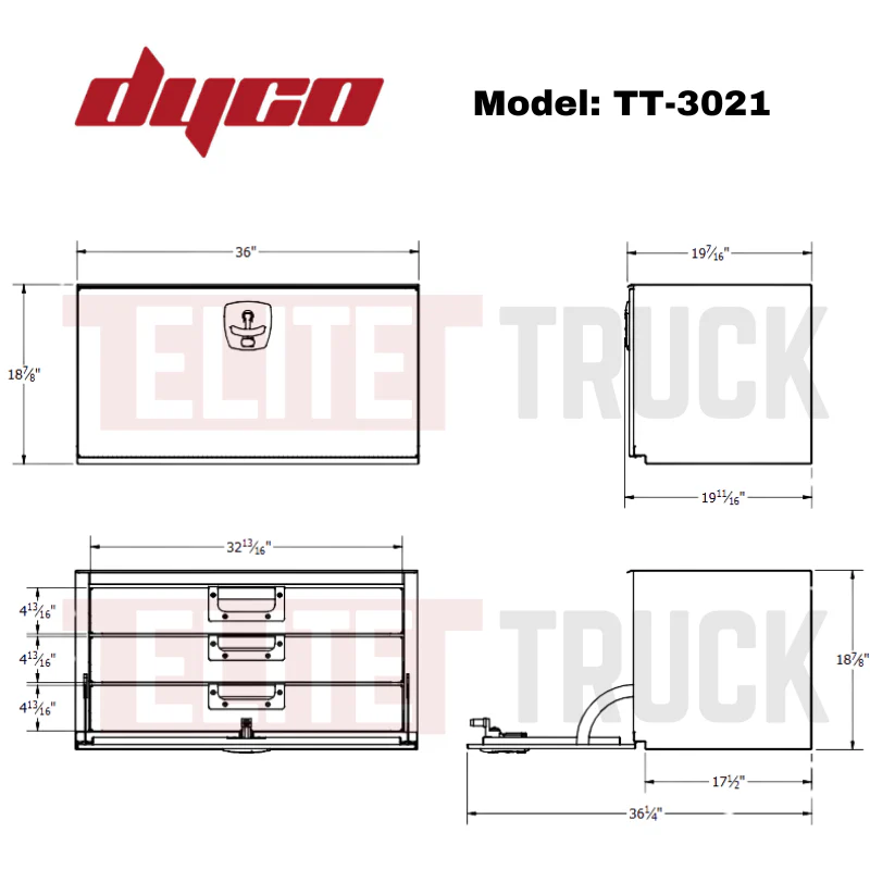 Dyco Steel Underbody Truck Toolbox With Drawers - Image 8