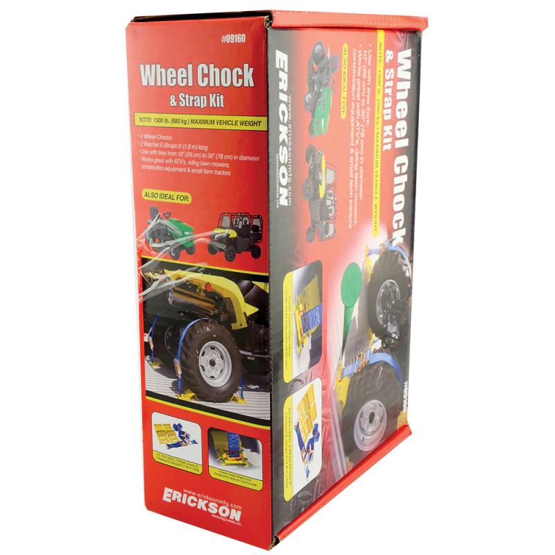 Erickson Manufacturing 2 In X 7.5Ft 4500Lb E-Track ATV Wheel Chock and Strap Kit Model 09160 - Image 2