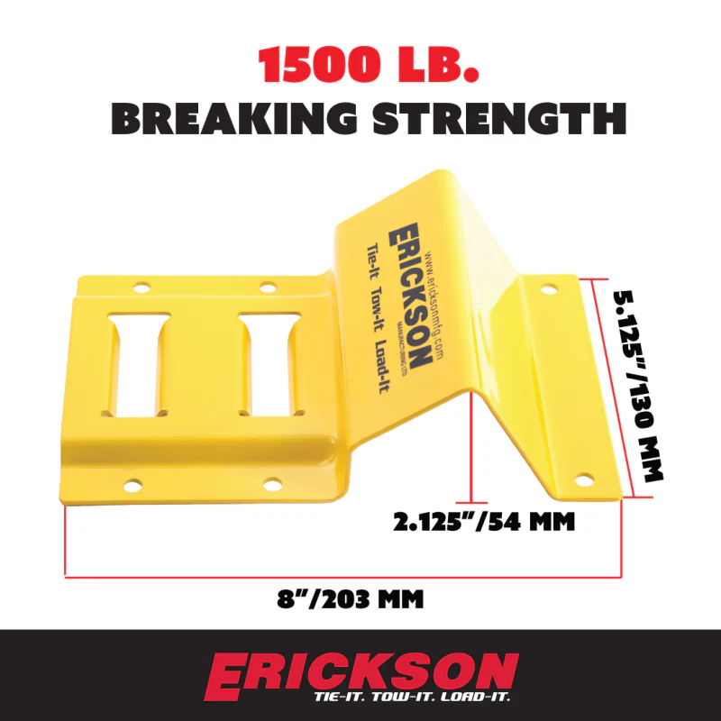 Erickson Manufacturing 2 In X 7.5Ft 4500Lb E-Track ATV Wheel Chock and Strap Kit Model 09160 - Image 4