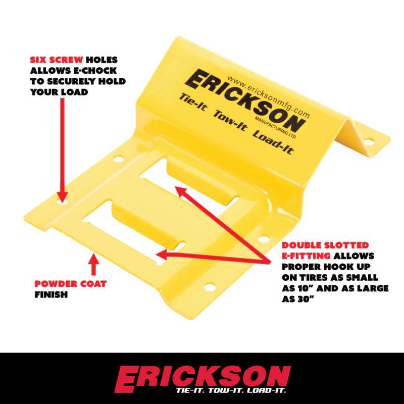 Erickson Manufacturing 2 In X 7.5Ft 4500Lb E-Track ATV Wheel Chock and Strap Kit Model 09160 - Image 5