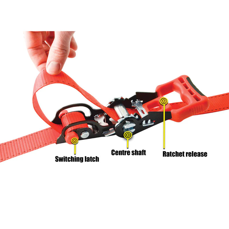 Erickson Manufacturing 2 Pack 1 1/4In X 14Ft  2000Lb Sliding Ratchet Straps With Cap Lock Hooks Yellow Model 31425 - Image 4