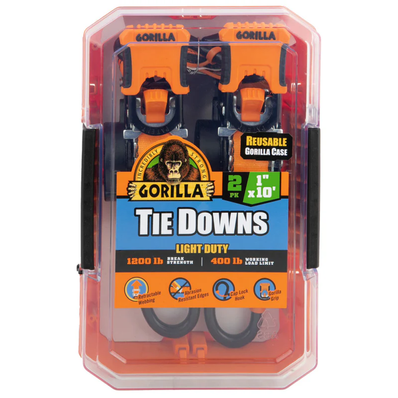 Erickson Manufacturing 2 Pack 1 In X 10Ft 1200Lb Light Duty Retractable Ratchet Strap Model 92003 - Image 3