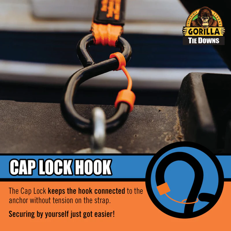 Erickson Manufacturing 2 Pack 1 In X 12Ft Ratchet Strap 1500Lb Cap Lock W/Full S Hook & Velcro Wrap Model 92004 - Image 6