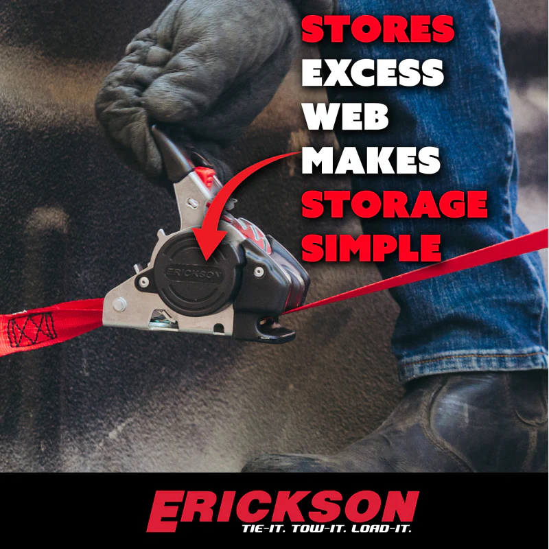 Erickson Manufacturing 4 Pack 1 In X 10Ft 1200Lb Retractable Ratchet Strap Black Model 04418 - Image 4