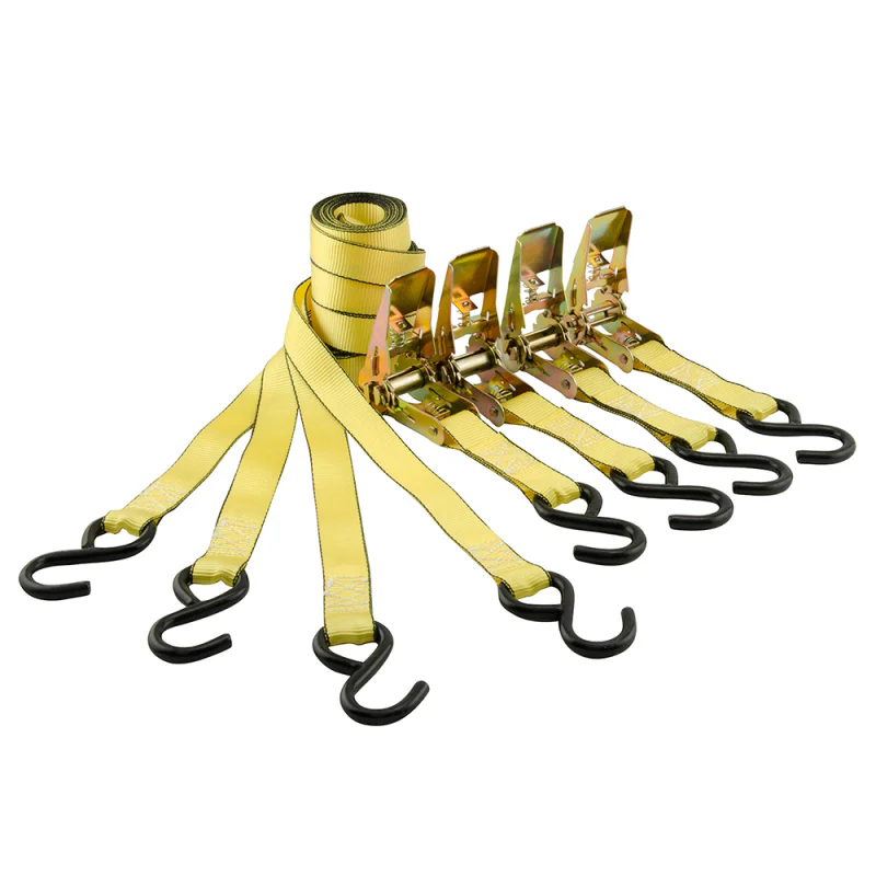 Erickson Manufacturing 4 Pack 1 In X 10Ft 900Lb Ratchet Tie Down Straps Yellow Model 01411 - Image 3