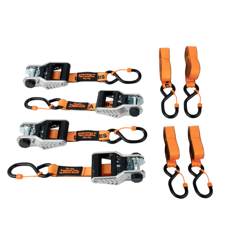 Erickson Manufacturing 4 Pack 1 In X 12Ft 1500Lb Light Duty Aluminum Handle Ratchet Strap Model 92001 - Image 2
