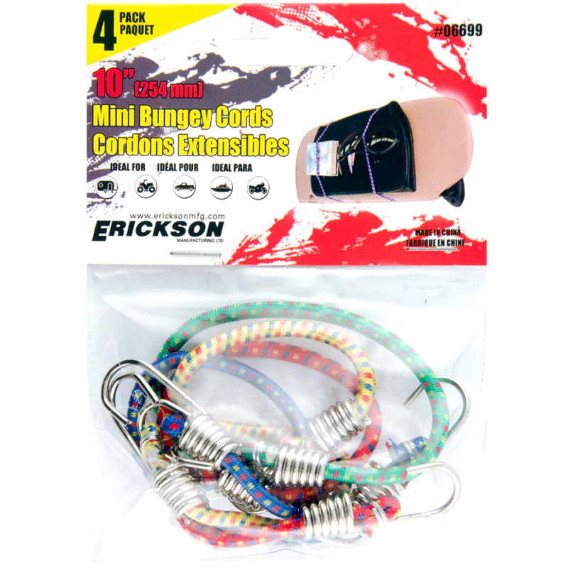 Erickson Manufacturing 4 Pack 10 In Mini Bungey Cords Model 06699 - Image 2