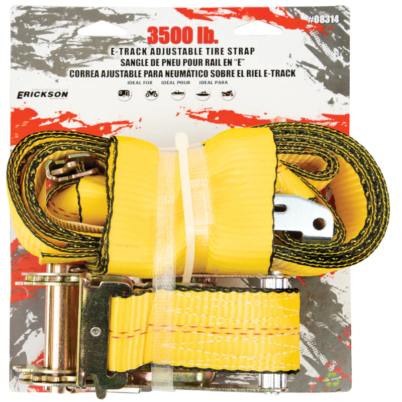 Erickson Manufacturing E-Track Adjustable Tire Strap Yellow Model 08314 - Image 2