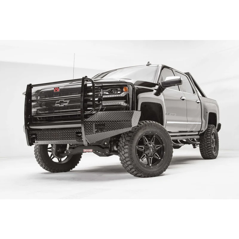 Fab Fours Black Steel Front Bumper w/ Grille Guard Model CS16-K3860-1