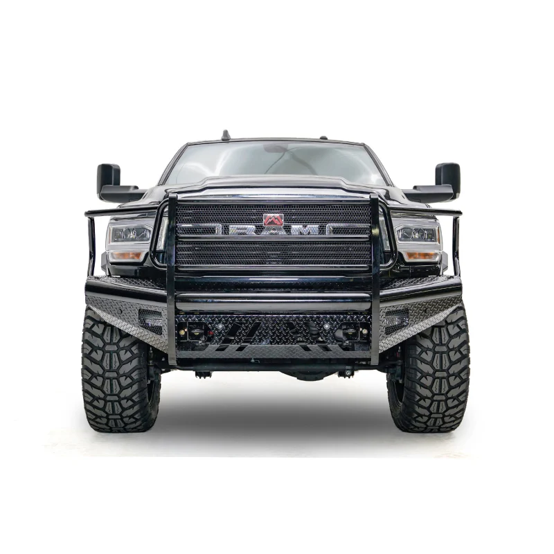 Fab Fours Black Steel Front Bumper w/ Grille Guard Model DR19-S4460-1 - Image 2