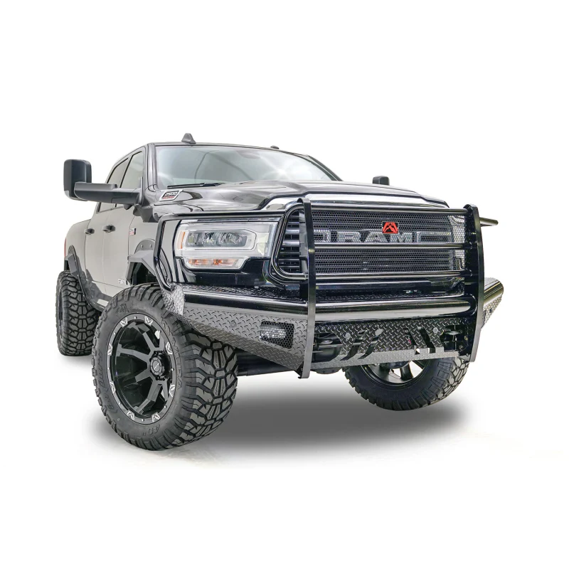 Fab Fours Black Steel Front Bumper w/ Grille Guard Model DR19-S4460-1 - Image 3