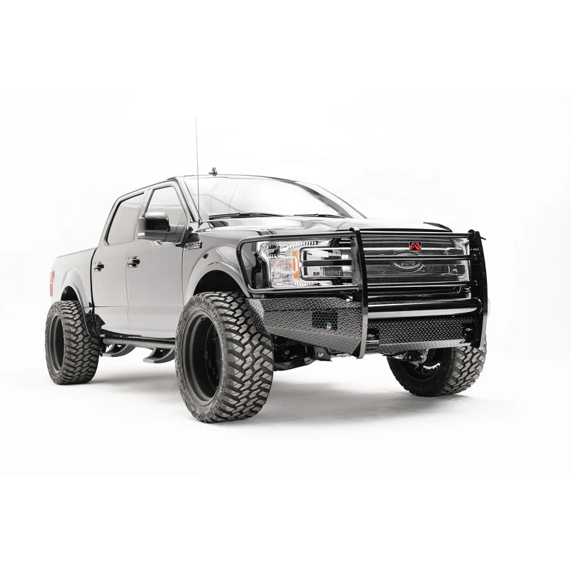 Fab Fours Black Steel Front Bumper w/ Grille Guard Model FF18-K4560-1 - Image 3