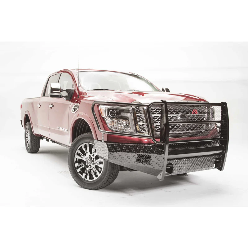 Fab Fours Black Steel Front Bumper w/ Grille Guard Model NT16-K3760-1 - Image 2