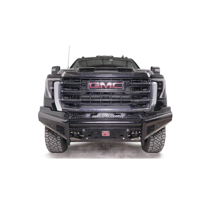Fab Fours Black Steel Front Bumper w/ No Guard w/ Sensor Incl. Tow Hooks Model GM24-S6261-1 - Image 2