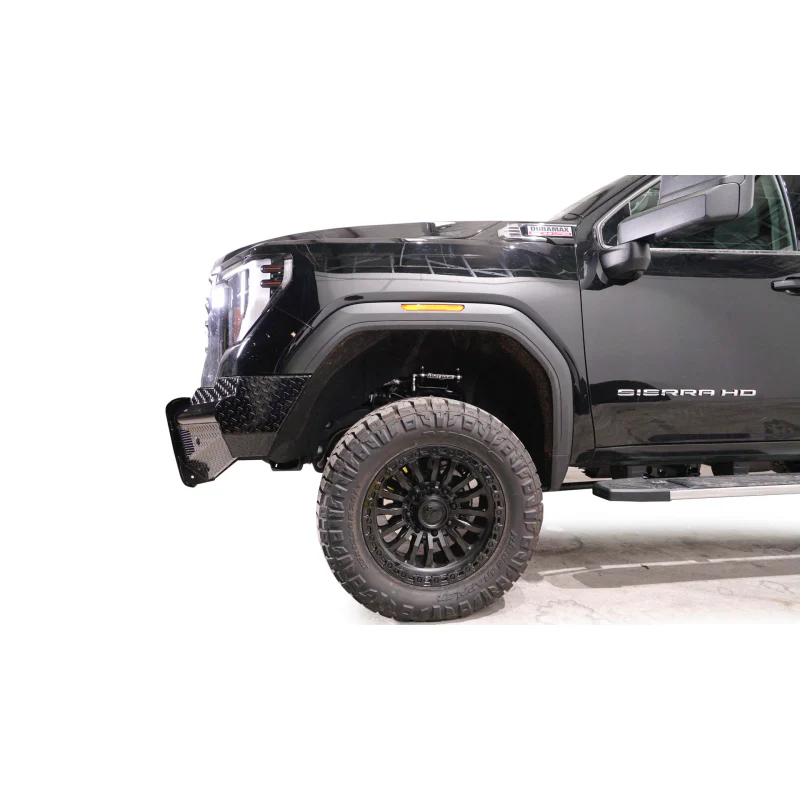 Fab Fours Black Steel Front Bumper w/ No Guard w/ Sensor Incl. Tow Hooks Model GM24-S6261-1 - Image 4