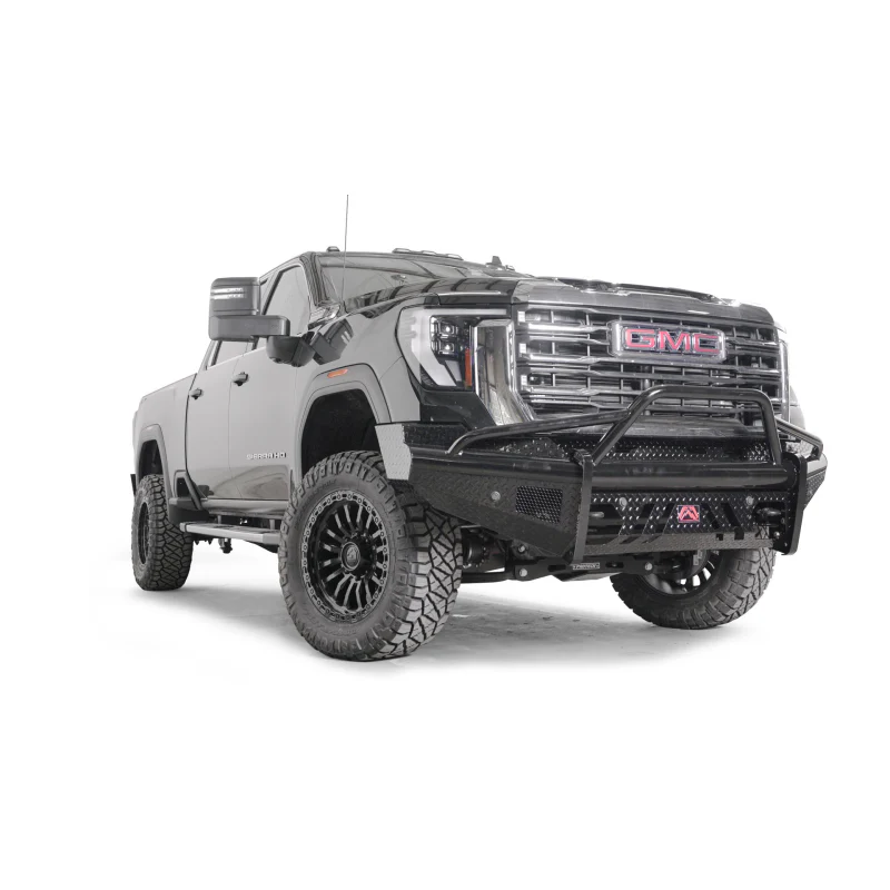 Fab Fours Black Steel Front Bumper w/ Pre-Runner Guard w/ Sensor Incl. Tow Hooks Model GM24-S6262-1 - Image 3