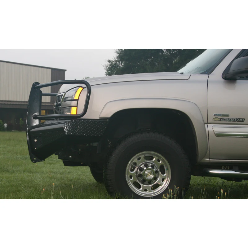 Fab Fours Black Steel Front Ranch Bumper w/ Grille Guard Model CH05-S1360-1 - Image 2