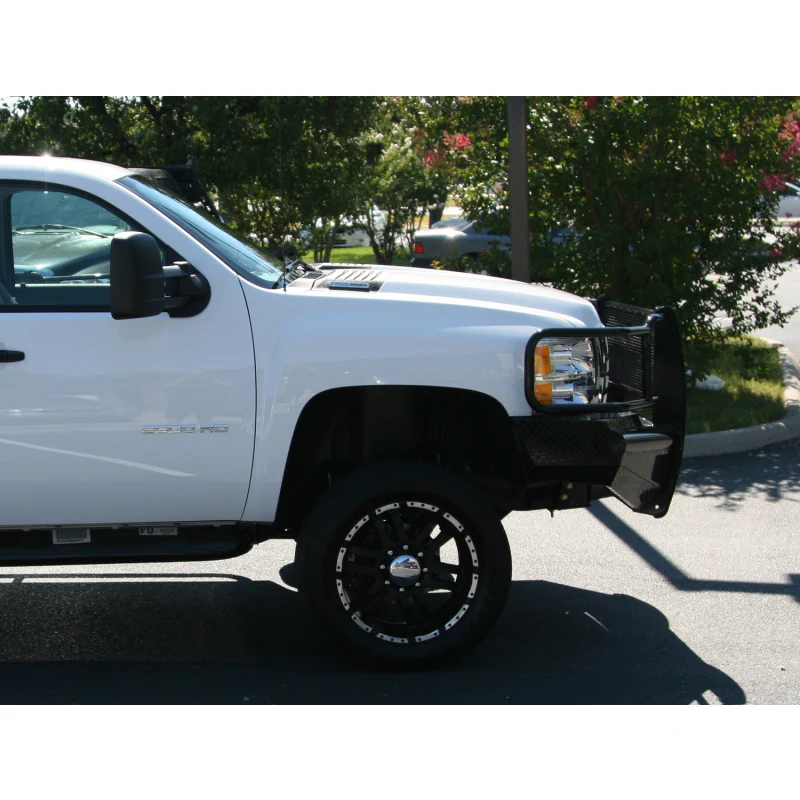 Fab Fours Black Steel Front Ranch Bumper w/ Grille Guard Model CH08-S2060-1 - Image 3