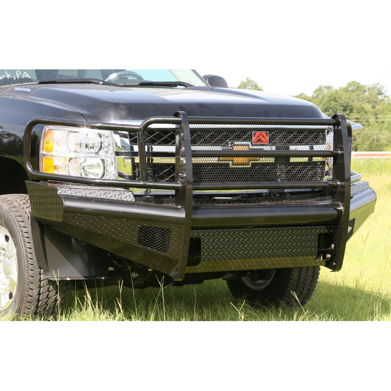 Fab Fours Black Steel Front Ranch Bumper w/ Grille Guard Model CH11-S2760-1 - Image 2