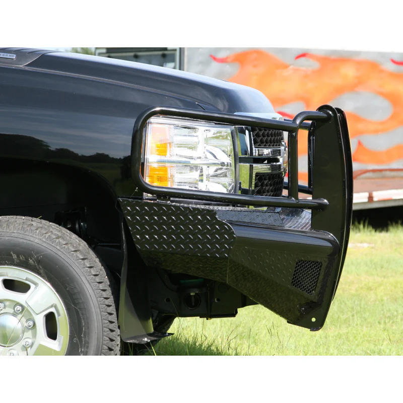 Fab Fours Black Steel Front Ranch Bumper w/ Grille Guard Model CH11-S2760-1 - Image 5
