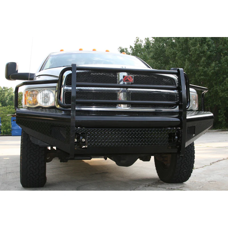 Fab Fours Black Steel Front Ranch Bumper w/ Grille Guard Model DR03-S1060-1 - Image 4