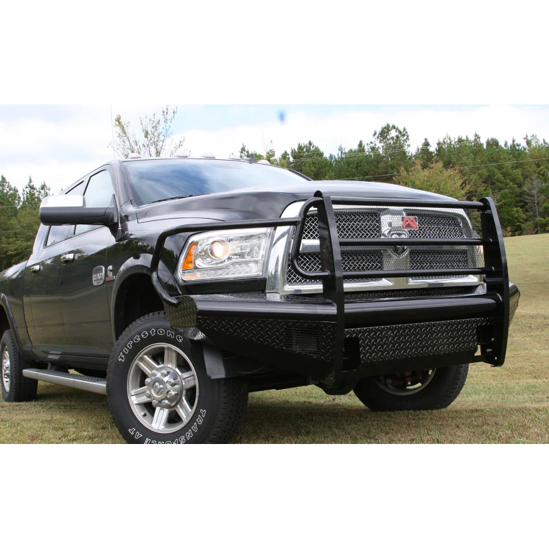 Fab Fours Black Steel Front Ranch Bumper w/ Grille Guard Model DR06-S1160-1 - Image 4