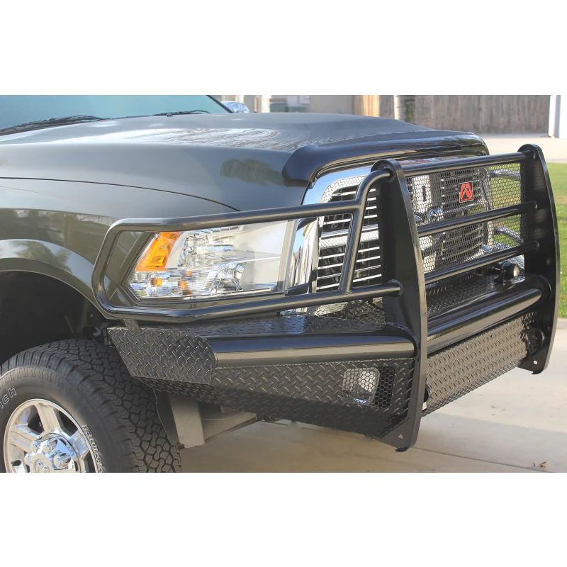 Fab Fours Black Steel Front Ranch Bumper w/ Grille Guard Model DR10-S2960-1 - Image 3