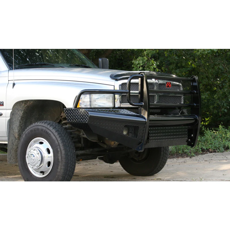 Fab Fours Black Steel Front Ranch Bumper w/ Grille Guard Model DR94-S1560-1 - Image 3