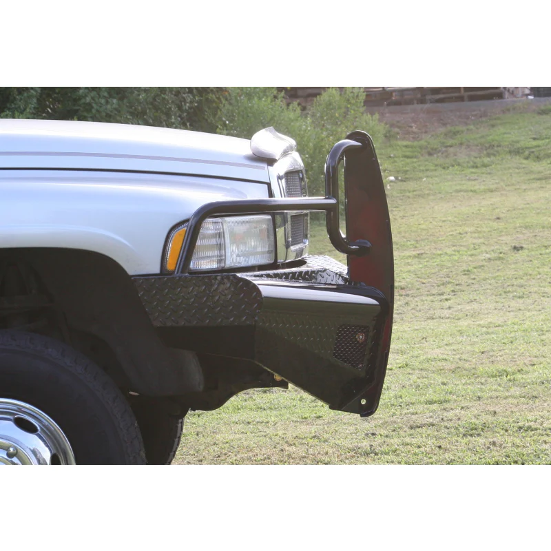 Fab Fours Black Steel Front Ranch Bumper w/ Grille Guard Model DR94-S1560-1 - Image 4